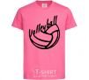 Детская футболка Volleyball text Ярко-розовый фото