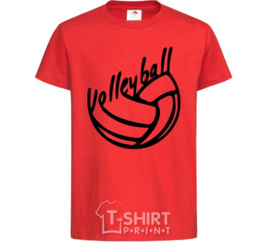 Детская футболка Volleyball text Красный фото