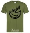 Мужская футболка Volleyball text Оливковый фото