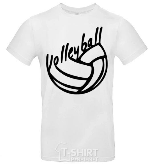 Мужская футболка Volleyball text Белый фото