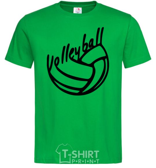 Мужская футболка Volleyball text Зеленый фото