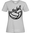 Women's T-shirt Volleyball text grey фото