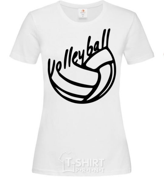 Women's T-shirt Volleyball text White фото