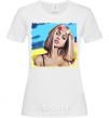 Women's T-shirt The girl in the wreath White фото