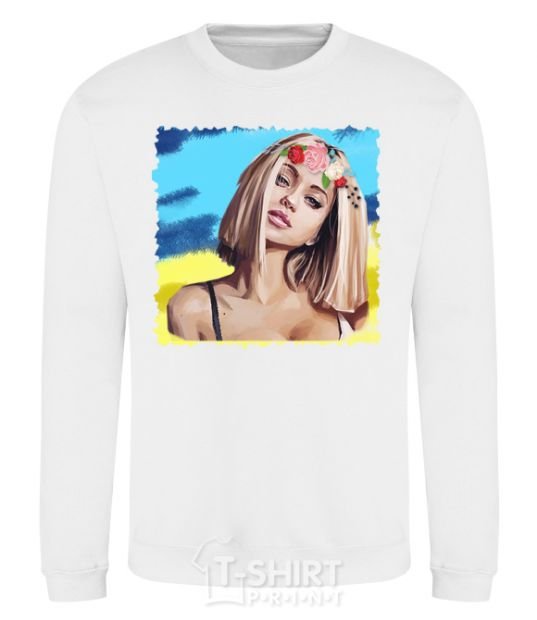 Sweatshirt The girl in the wreath White фото