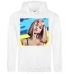 Men`s hoodie The girl in the wreath White фото
