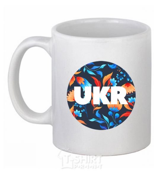 Ceramic mug UKR круг White фото