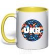 Mug with a colored handle UKR круг yellow фото