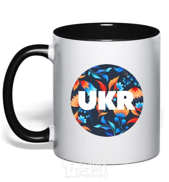 Mug with a colored handle UKR круг black фото