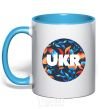Mug with a colored handle UKR круг sky-blue фото