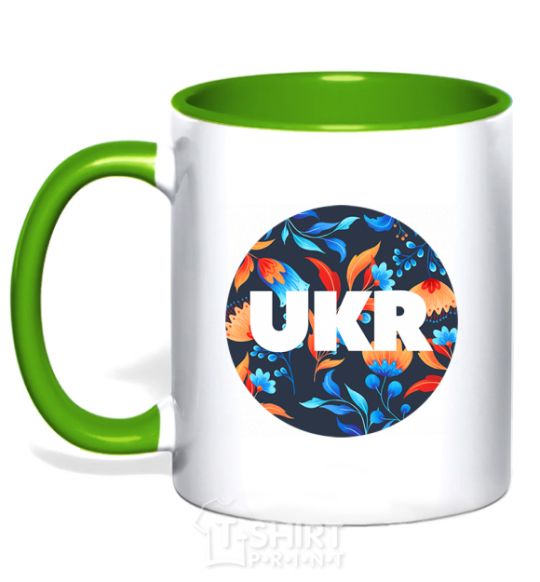 Mug with a colored handle UKR круг kelly-green фото