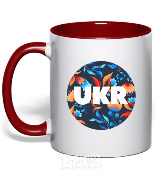 Mug with a colored handle UKR круг red фото