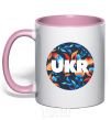 Mug with a colored handle UKR круг light-pink фото