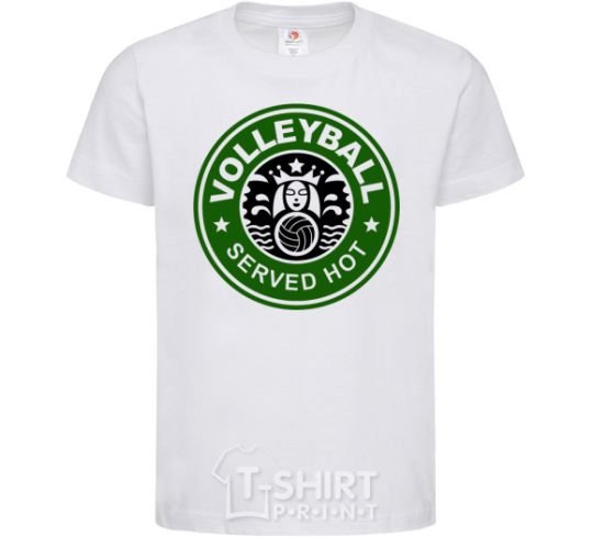 Kids T-shirt Volleyball served hot White фото