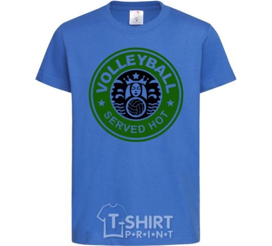 Kids T-shirt Volleyball served hot royal-blue фото