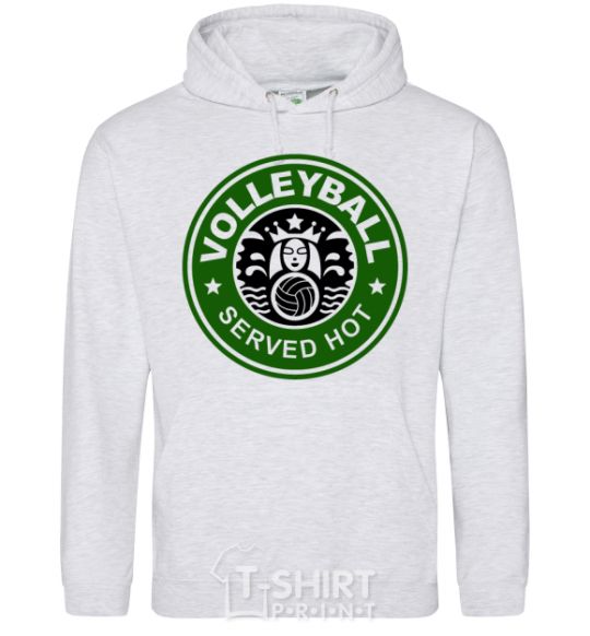 Men`s hoodie Volleyball served hot sport-grey фото