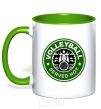 Mug with a colored handle Volleyball served hot kelly-green фото