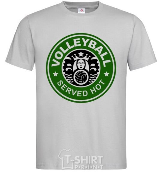 Men's T-Shirt Volleyball served hot grey фото