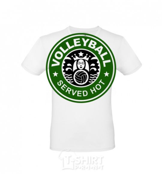 Men's T-Shirt Volleyball served hot White фото