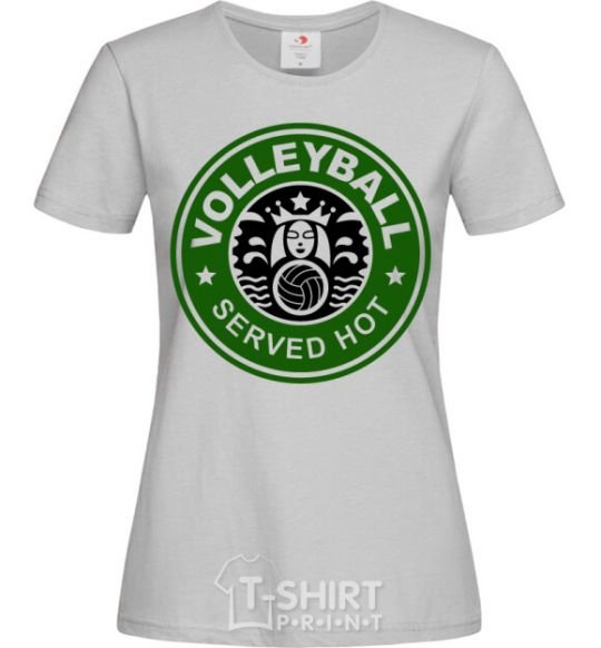 Women's T-shirt Volleyball served hot grey фото