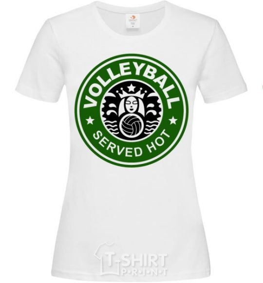 Women's T-shirt Volleyball served hot White фото