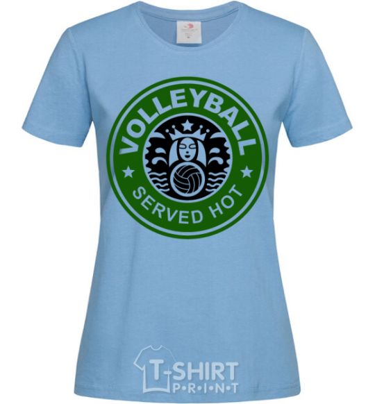 Women's T-shirt Volleyball served hot sky-blue фото