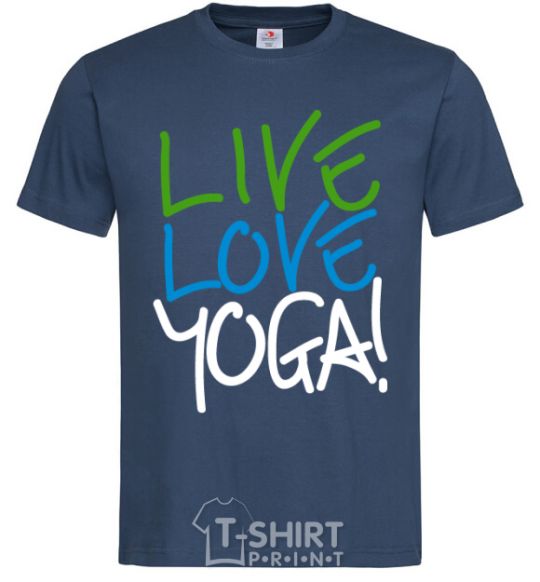 Men's T-Shirt Live love yоga navy-blue фото