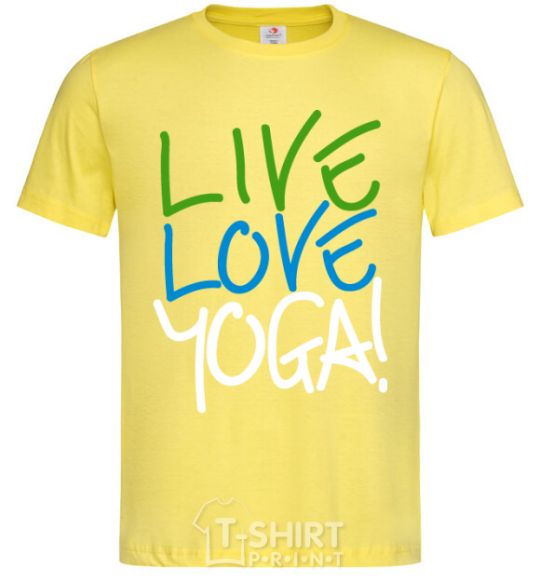 Men's T-Shirt Live love yоga cornsilk фото