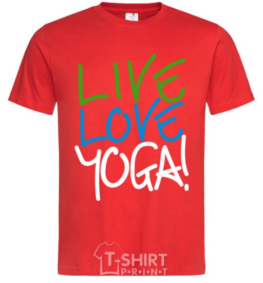 Men's T-Shirt Live love yоga red фото