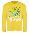 Sweatshirt Live love yоga yellow фото
