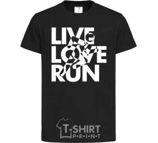 Kids T-shirt Live love run black фото