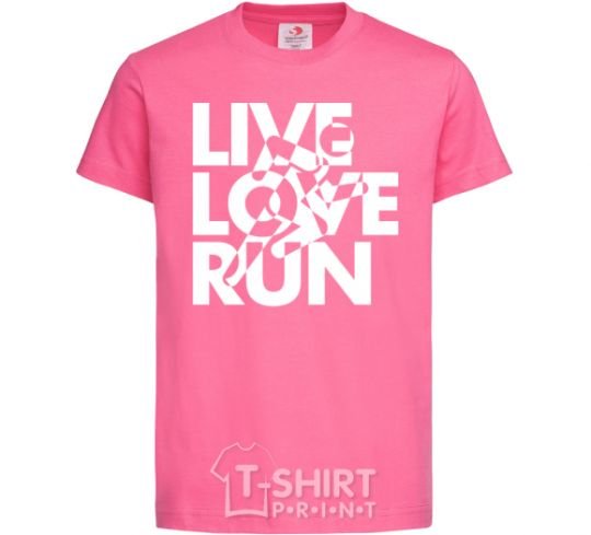 Kids T-shirt Live love run heliconia фото