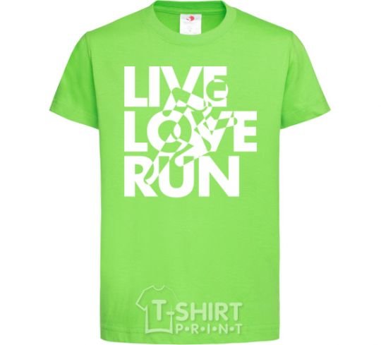 Kids T-shirt Live love run orchid-green фото