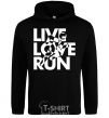 Men`s hoodie Live love run black фото