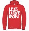 Men`s hoodie Live love run bright-red фото