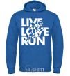 Men`s hoodie Live love run royal фото