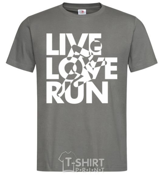 Мужская футболка Live love run Графит фото