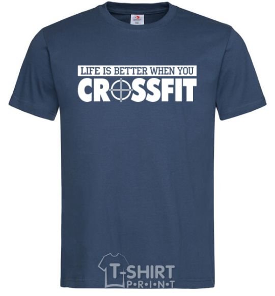 Men's T-Shirt Life is better when you crossfit navy-blue фото