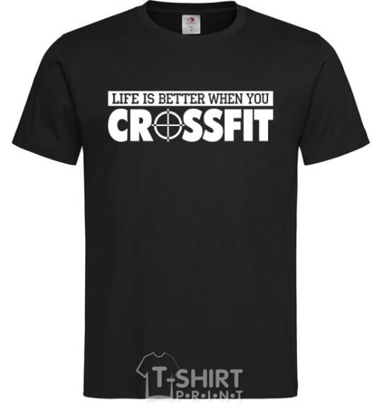 Мужская футболка Life is better when you crossfit Черный фото