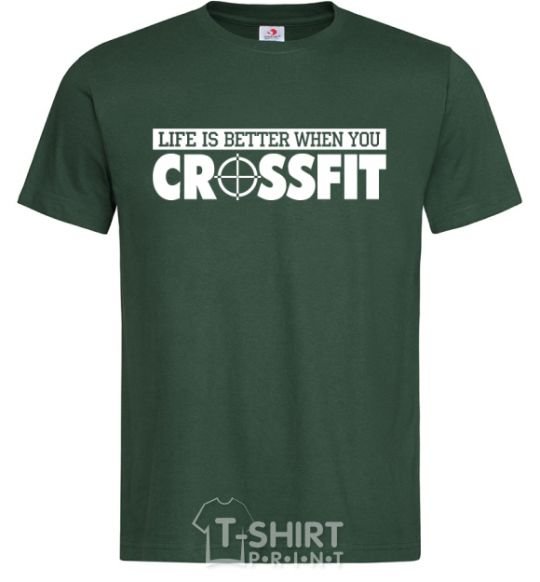 Мужская футболка Life is better when you crossfit Темно-зеленый фото