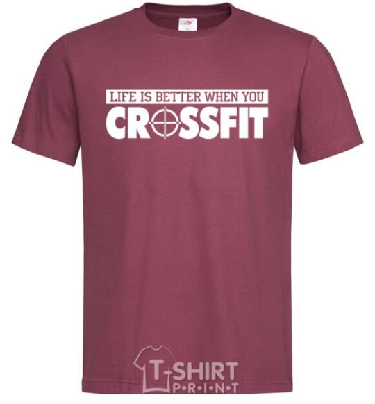 Men's T-Shirt Life is better when you crossfit burgundy фото