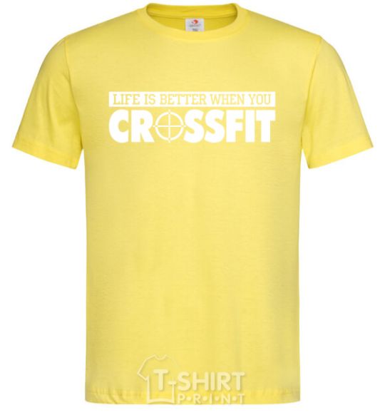 Men's T-Shirt Life is better when you crossfit cornsilk фото