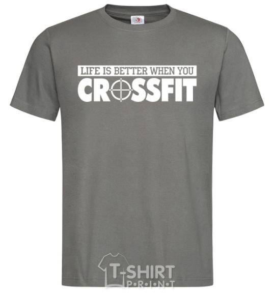 Мужская футболка Life is better when you crossfit Графит фото