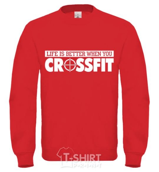 Sweatshirt Life is better when you crossfit yellow фото