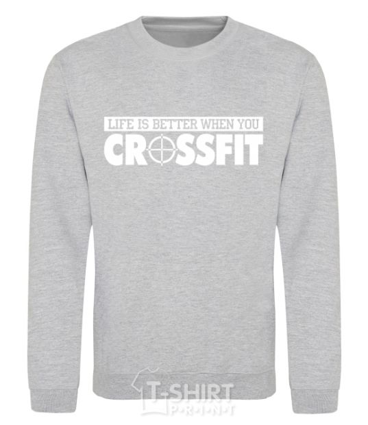 Sweatshirt Life is better when you crossfit sport-grey фото