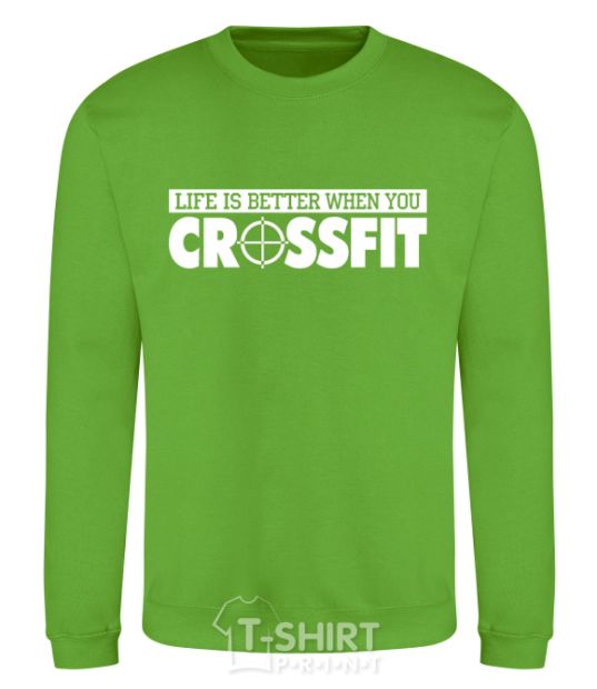 Sweatshirt Life is better when you crossfit orchid-green фото