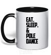 Mug with a colored handle Eat sleep pole dance black фото