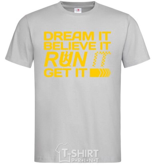 Men's T-Shirt Dream it believe it grey фото