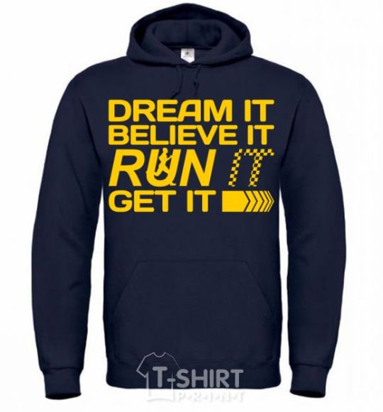 Men`s hoodie Dream it believe it navy-blue фото