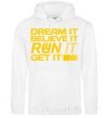 Men`s hoodie Dream it believe it White фото